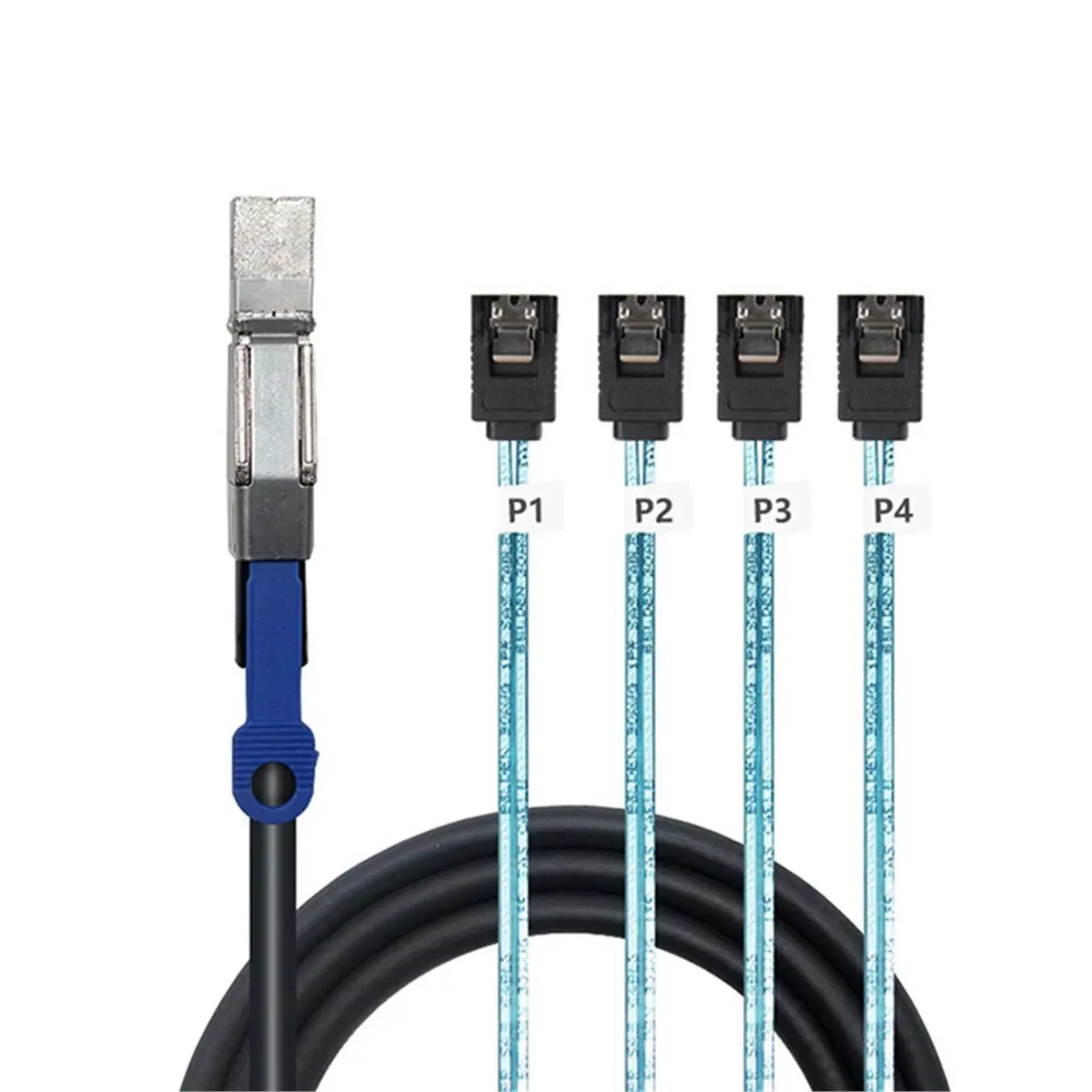 AA80 External Mini SAS HD SFF-8644 with IC to 4 Ports SATA 7P Female Hard Disk Server Cable High Speed Data Transfer
