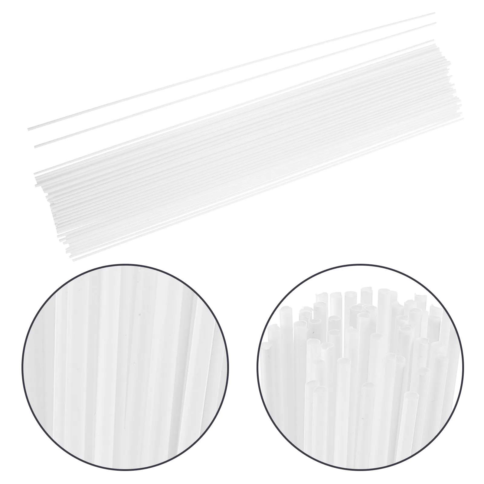 

50Pcs Round Hollow Plastic Tubes for DIY Crafts Architectural Modeling Sand Table Exhibits Rigid Lightweight Tube Materials