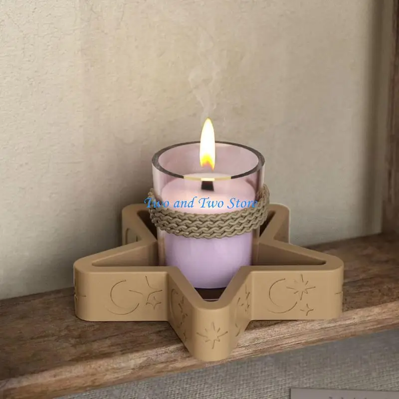 HX6F Practical Flexible Silicone Mould for Star and Moon Shaped Storage Trays Portable Accessory for Home Craft Supplies