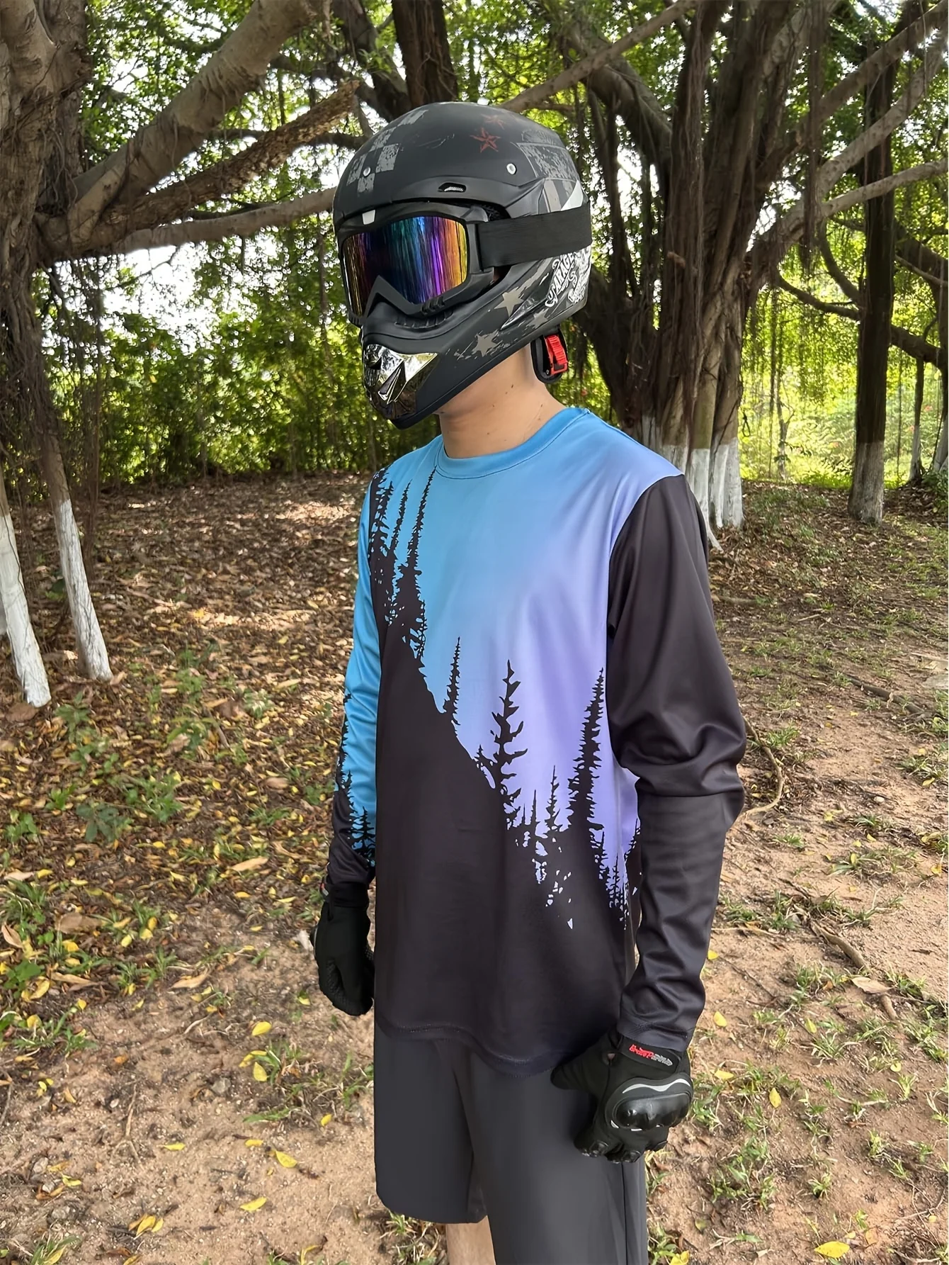 Men's cycling sweatshirt suitable for motorcycle off-road races, top of the line race riding T-shirt for both men and women, mou