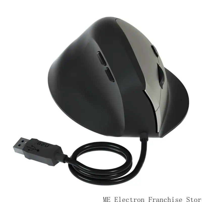 T5EA CORDO DIREITO DIREITO MOUSE VERTICAL ERGONOMIC GAMING MOUSE 1600DPI Ajuste o pulso óptico USB Mouse saudável para PC