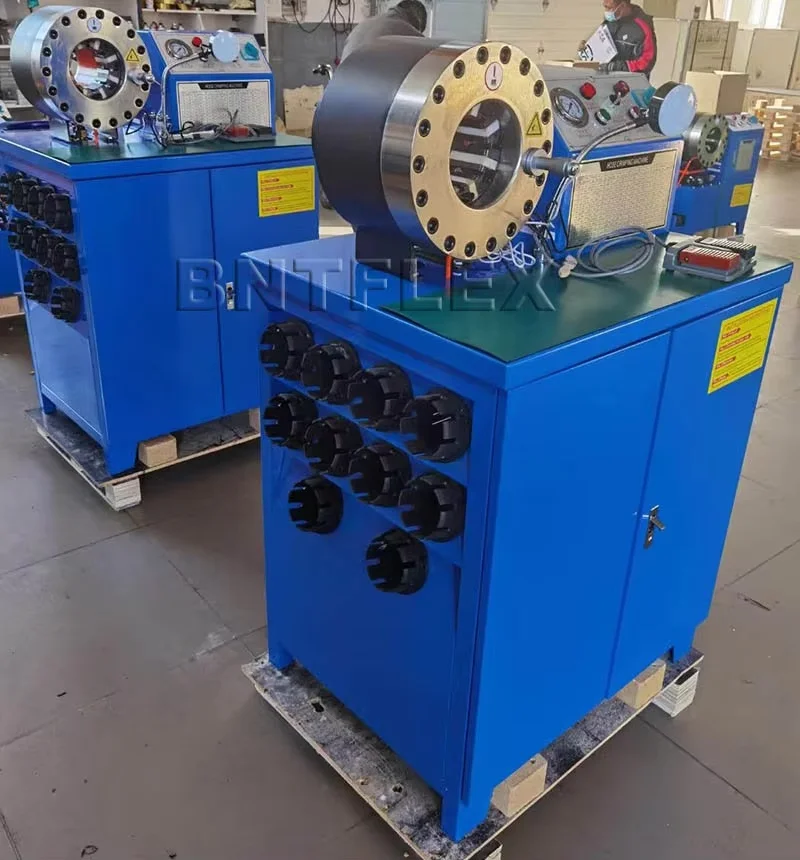 Sprzedaż fabrycznaBNT50 6 Patent 1/8''1/4'''-2''4'' Hydrauliczna maszyna do zaciskania węży Maszyna do prasowania węży do węży gumowych