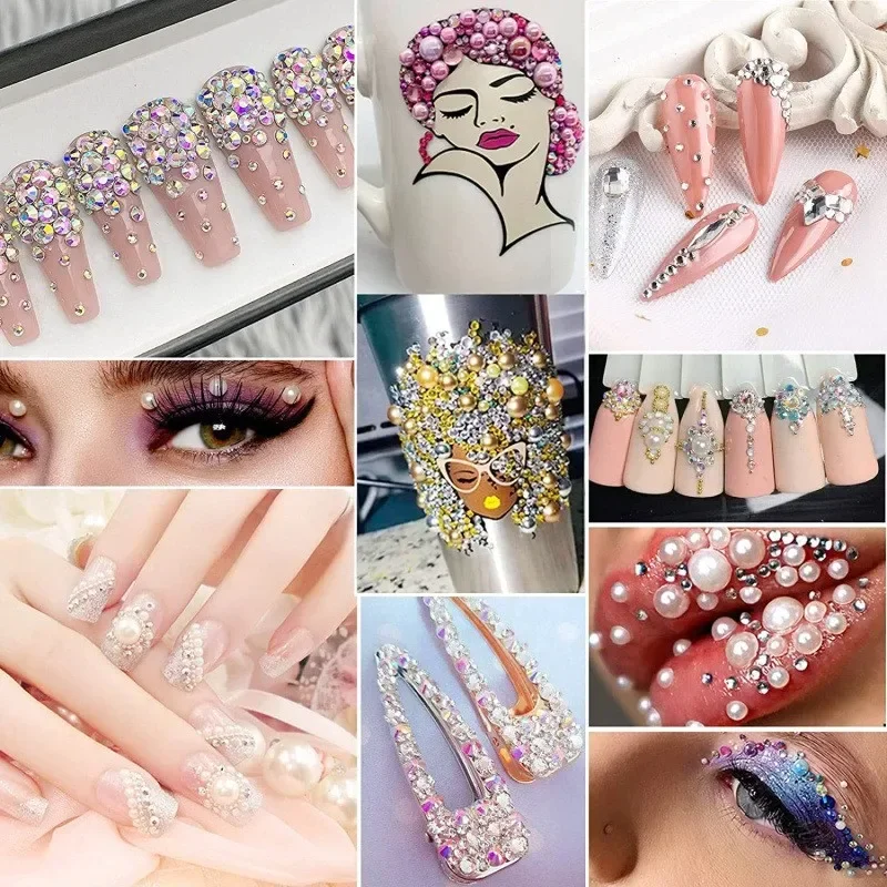 Crystal AB Wholesale Flatback Non hotfix Rhinestones in Bulk Package Glitter Crystal SS3-SS20 for Nail Art Wedding