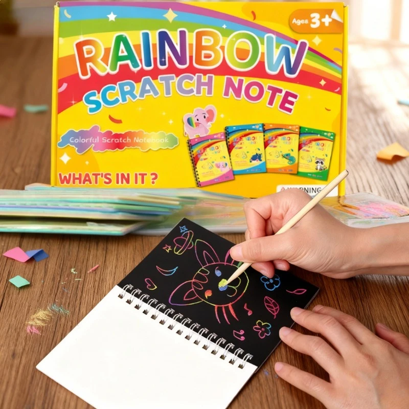 Children's Scratch-off Art Graffiti Supplies Set Not Require Pigment Easy To Use Creative Handmade DIY Graffiti