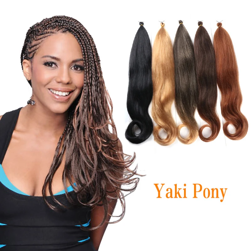 Snowdrop Synthetic Hair Extensions 24Inch High Quality Crochet Braiding Yaki Pony Wave Attachment For Braids