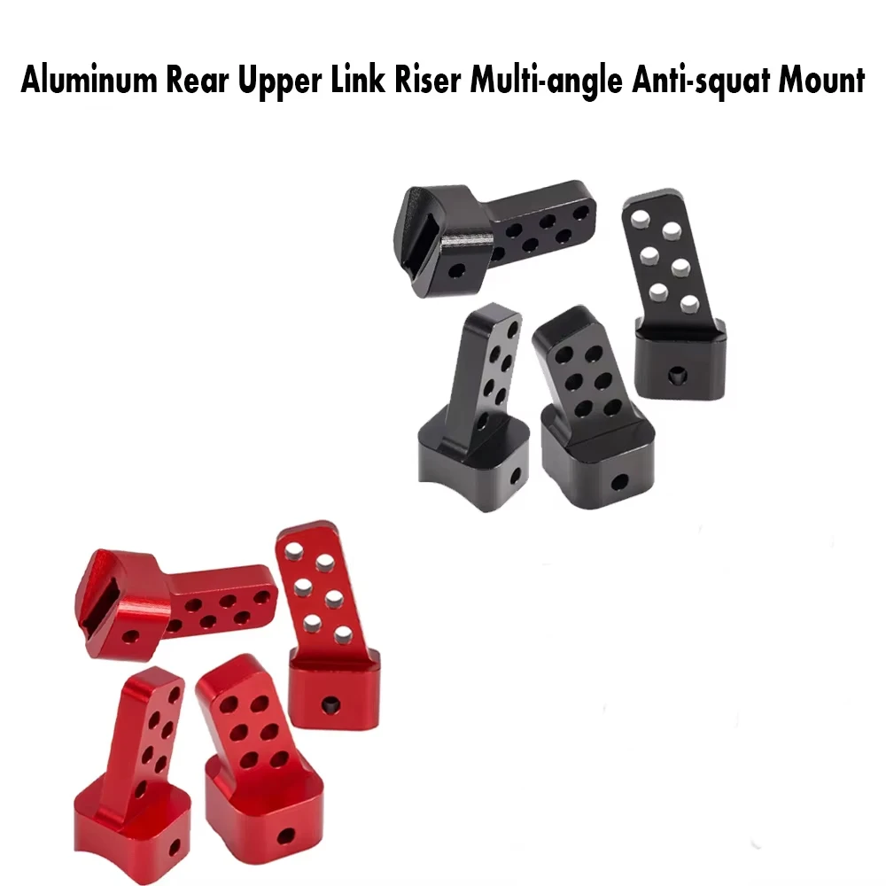 Riser de bielle supérieure arrière en alliage d'aluminium CNC, support anti-squattage multi-angle, adapté au type de piste de plate-forme de forage 1/10