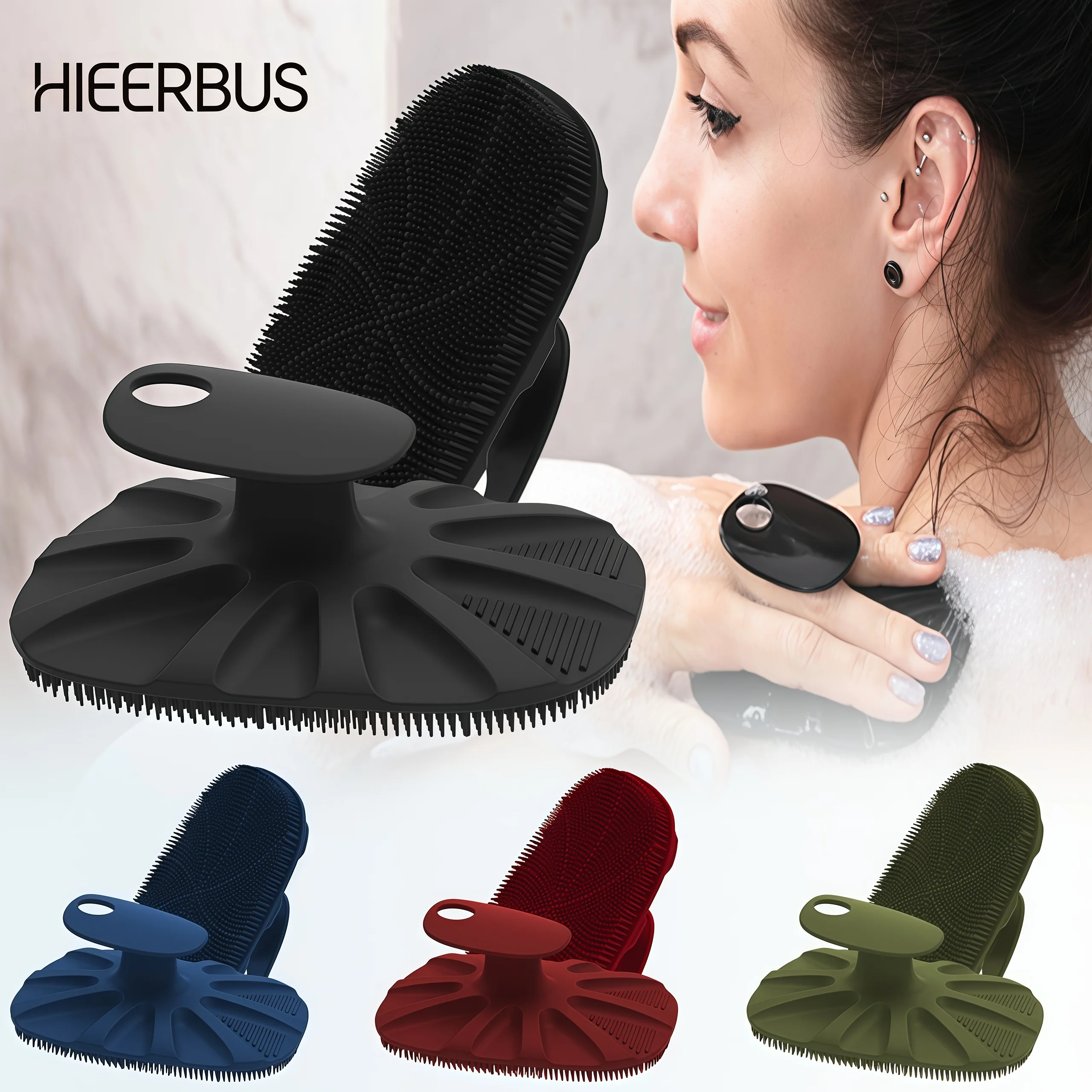 Körperwäscher aus weichem Silikon in Lebensmittelqualität, Duschbürste, tragbare Reinigungs-Hautbürste, sanftes Peeling und Schaumstoff