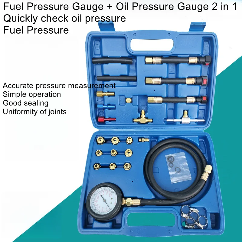 

Fuel Pressure Gauge Gasoline Car Fuel Gauge Tester Tool Oil Pressure Checker Gasoline Pressure Gauge