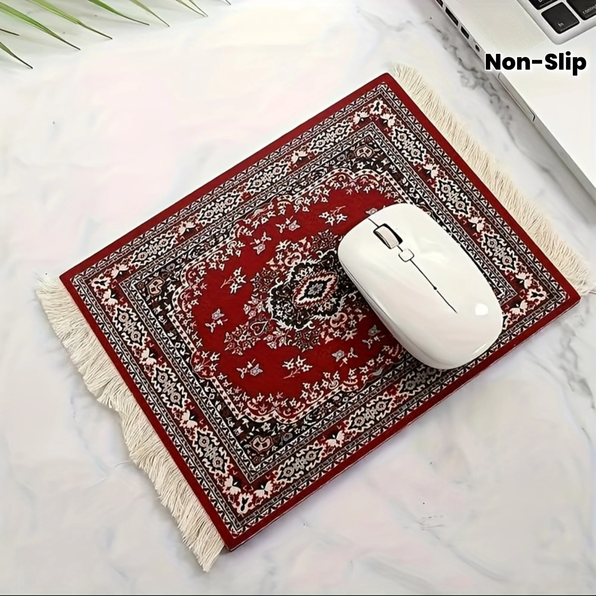 Persian Carpet Pattern Soft Mouse Pad, Non-Slip Rectangular Desk Mat, Durable Mousepad for Precise Control, Home Office