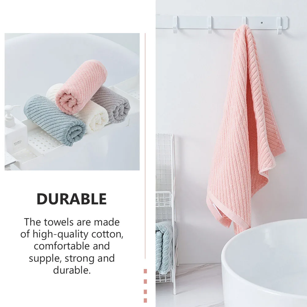 

4pcs Cotton Face Washcloths Supple Skin-Friendly Water-Absorbent Towels For Home Travel Durable -Drying Bath Wiping