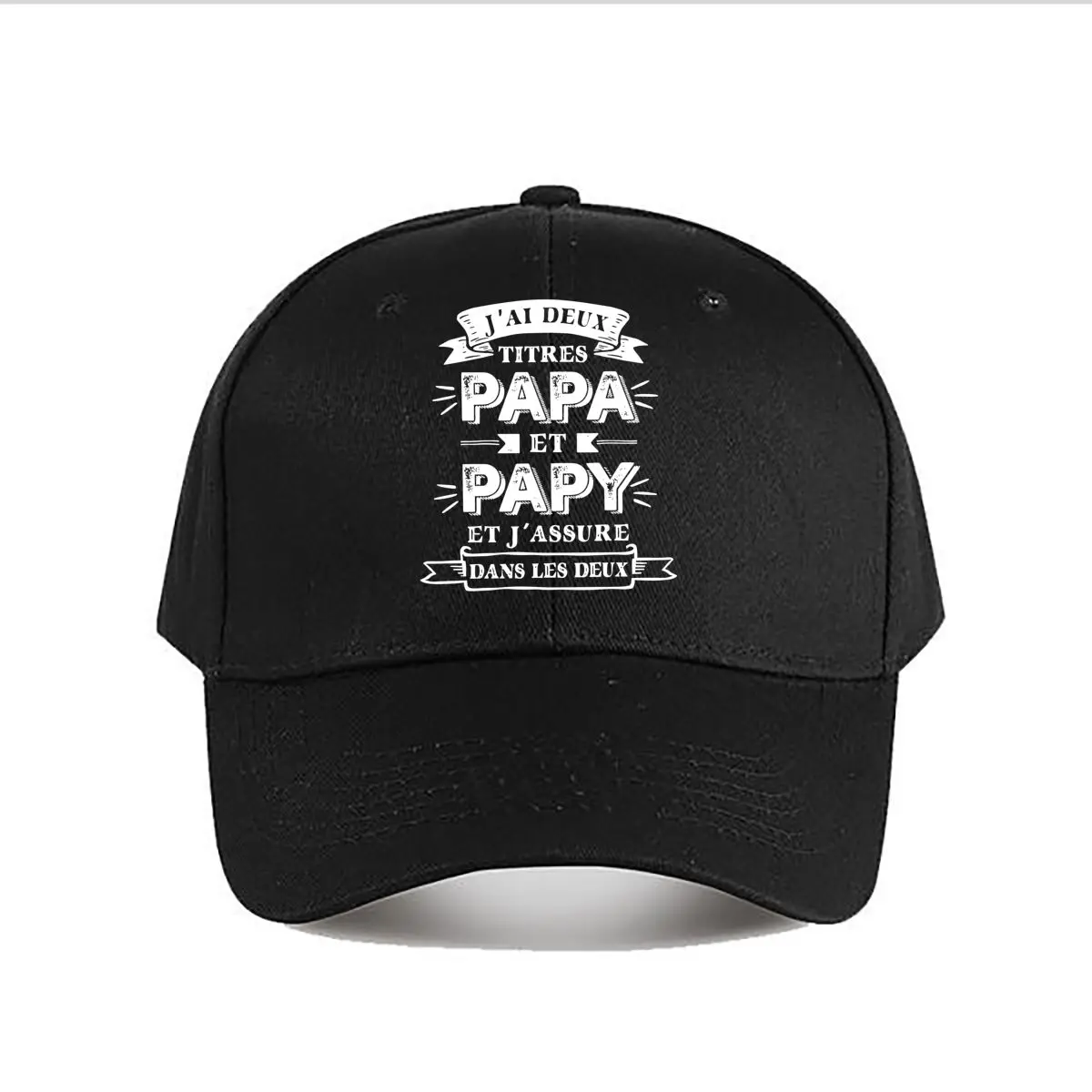 

Papa Papy French French Text French French Art Print Baseball Cap