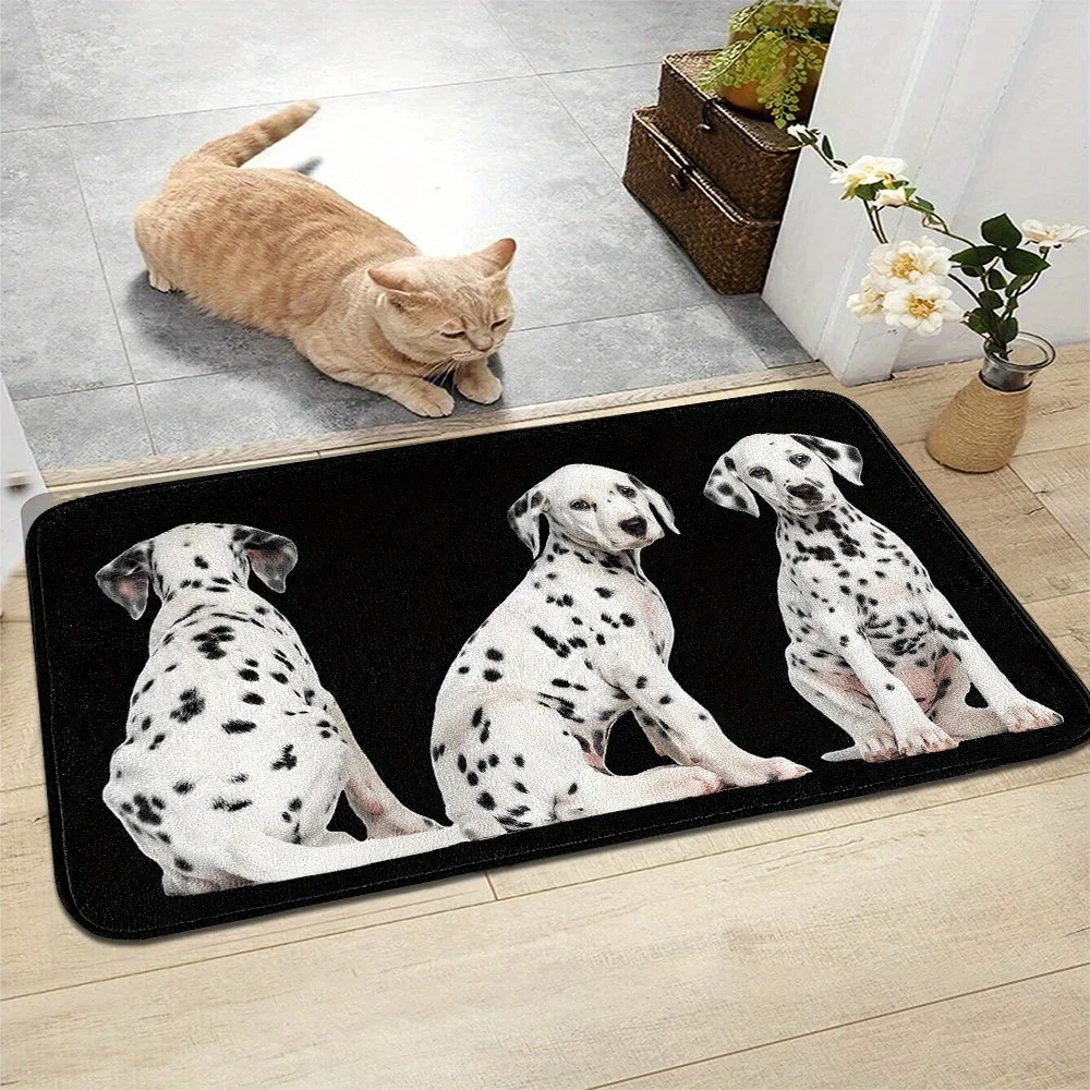 1pc Flannel Doormat, Outdoor Indoor Door Mat Souvenir and Holiday Gift, 1pc Realistic Dalmatian Indoor Decorative Door Mat | Ind