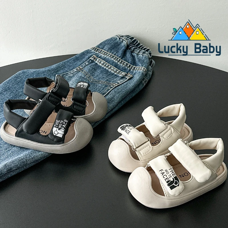 

Summer Sandals Baby Boy Trendy Kickproof Learning to Walk Shoes 1-2-3 Years Old Boys Bread Shoes Anti Slip Soft Sole