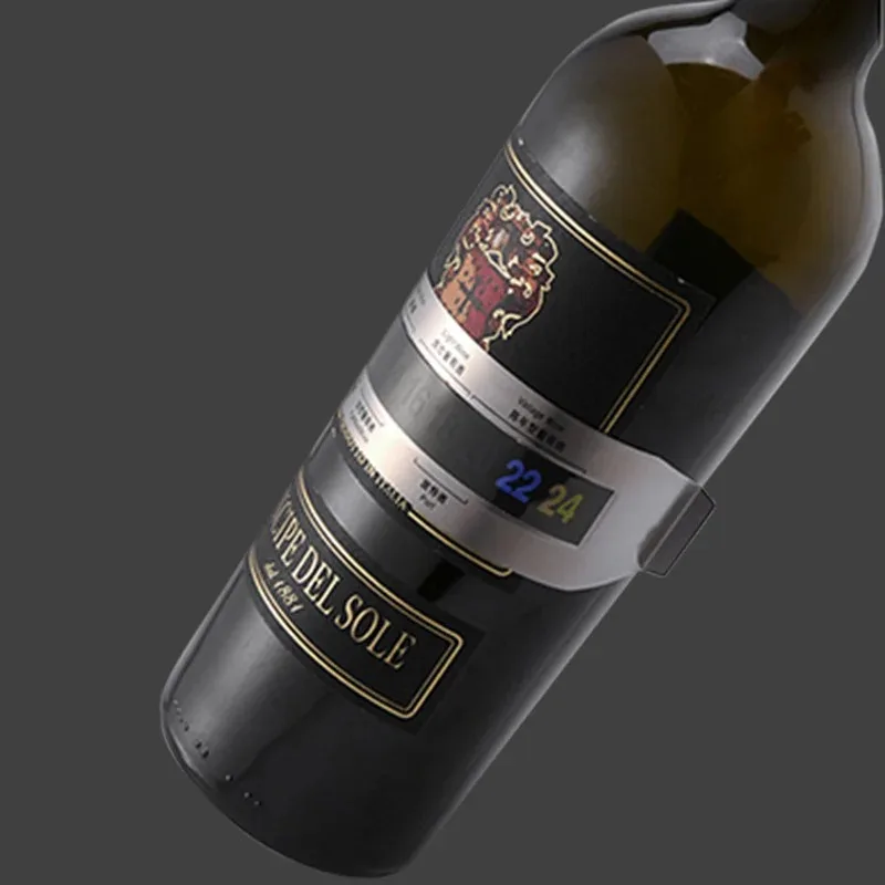 النبيذ طوق ميزان الحرارة بار المشروبات أداة ذكي زجاجة المفاجئة ميزان الحرارة شاشة الكريستال السائل كليب الاستشعار ل الشمبانيا البيرة النبيذ الأحمر #2