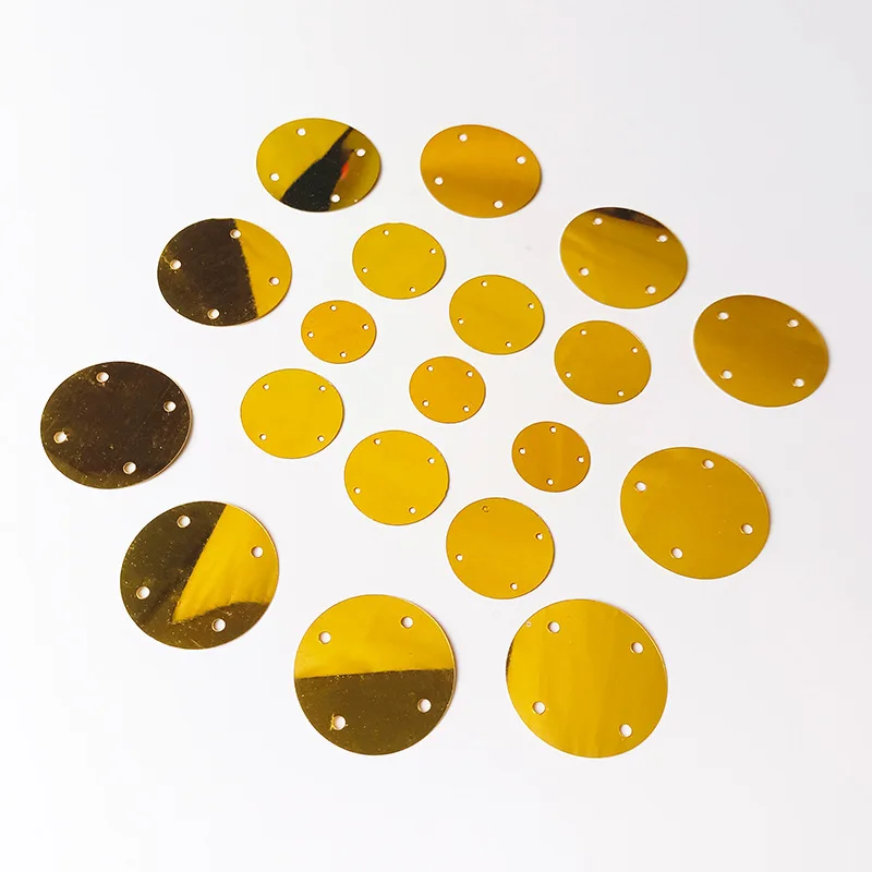 500g Diameter 15-35mm Multi-Color Flat 4-Hole Decorative Sequins DIY  Dress Splicing Accessories