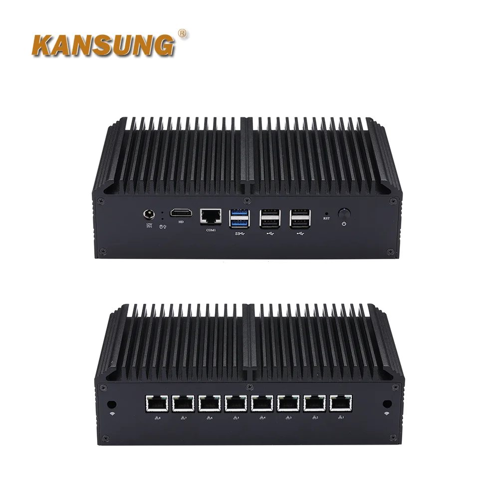 KANSUNG 8 Gigabit Intel LAN Mini Router Computer 5e generatie Celeron 3205U Core i5 5200U i7 5500U Firewall Barebone PC