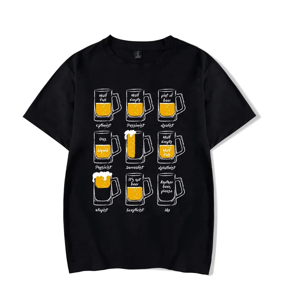 Classic Mens Oversize T-shirt Happy Beer Print Tshirt Men Women Oversized T Shirts Beer Graphics Tees Tops Plus Size T-shirts