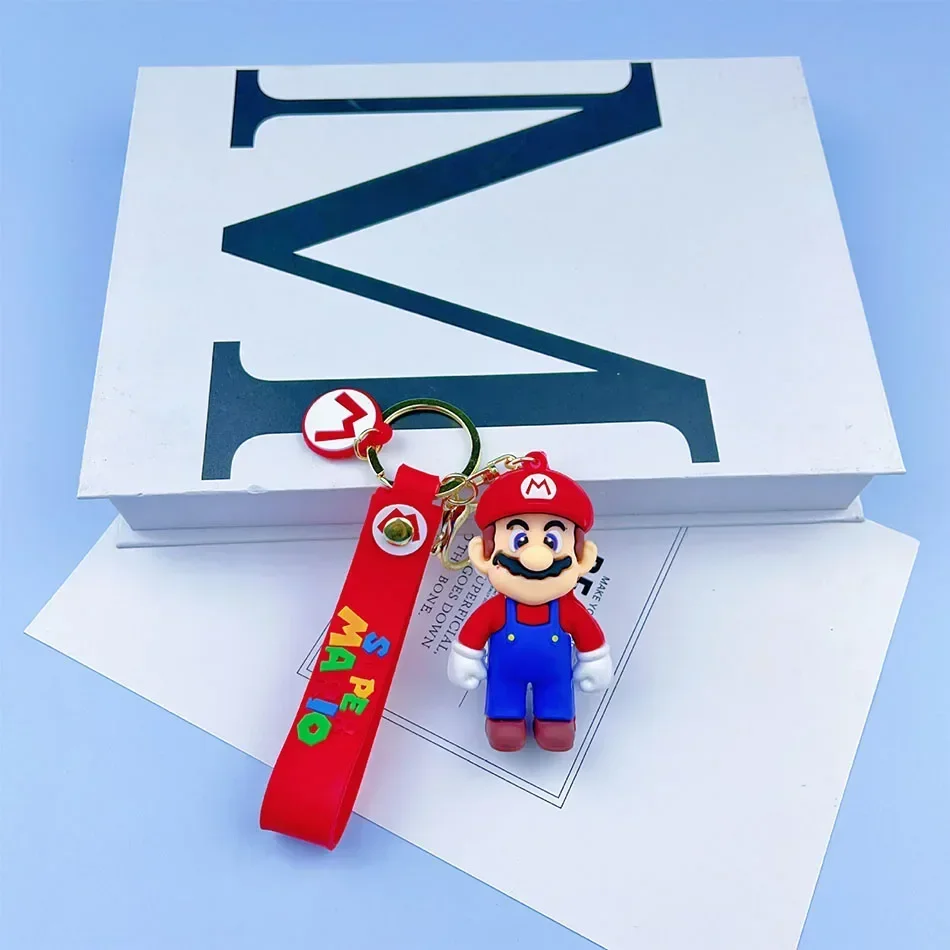 Set 24Pcs Super Mario Bros Keychain Action Figure Pendant Cute Cartoon Character Toy Doll Model Decoration Kid Birthday Gift