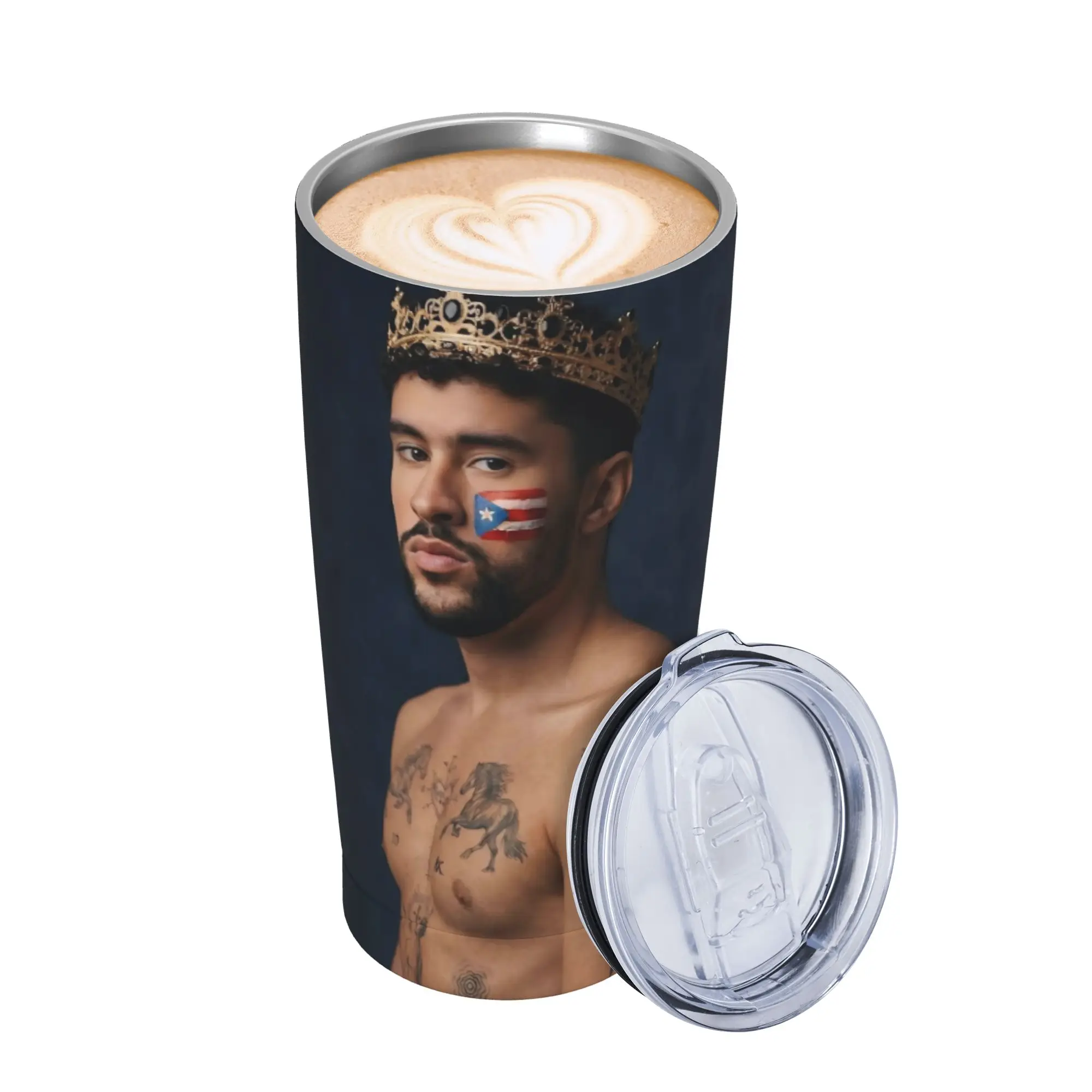 Bad Bunny DTMF Tour 2026 Insulated Tumbler with Lid  Vacuum Coffee Mugs Outdoor Portable Hot Cold Drinks Cup 20oz