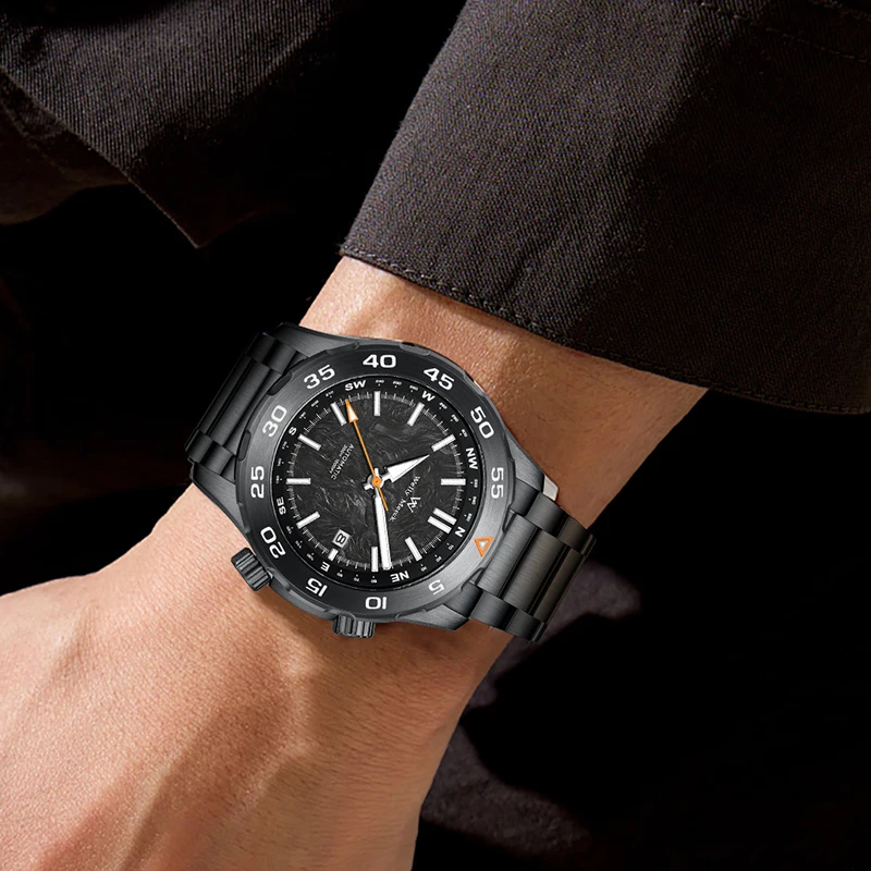 WM-reloj mecánico automático WellyMerck para hombre, cronógrafo luminoso de zafiro, resistente al agua, 300M, Miyota WM157