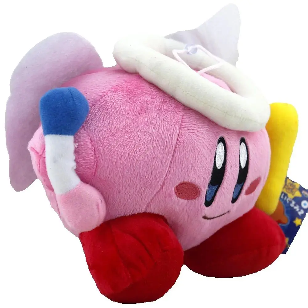 Juguete de peluche Angel Kirby de 8 pulgadas, muñeco de peluche con interruptor de animal relleno con personaje de juego de dibujos animados de Nintendo