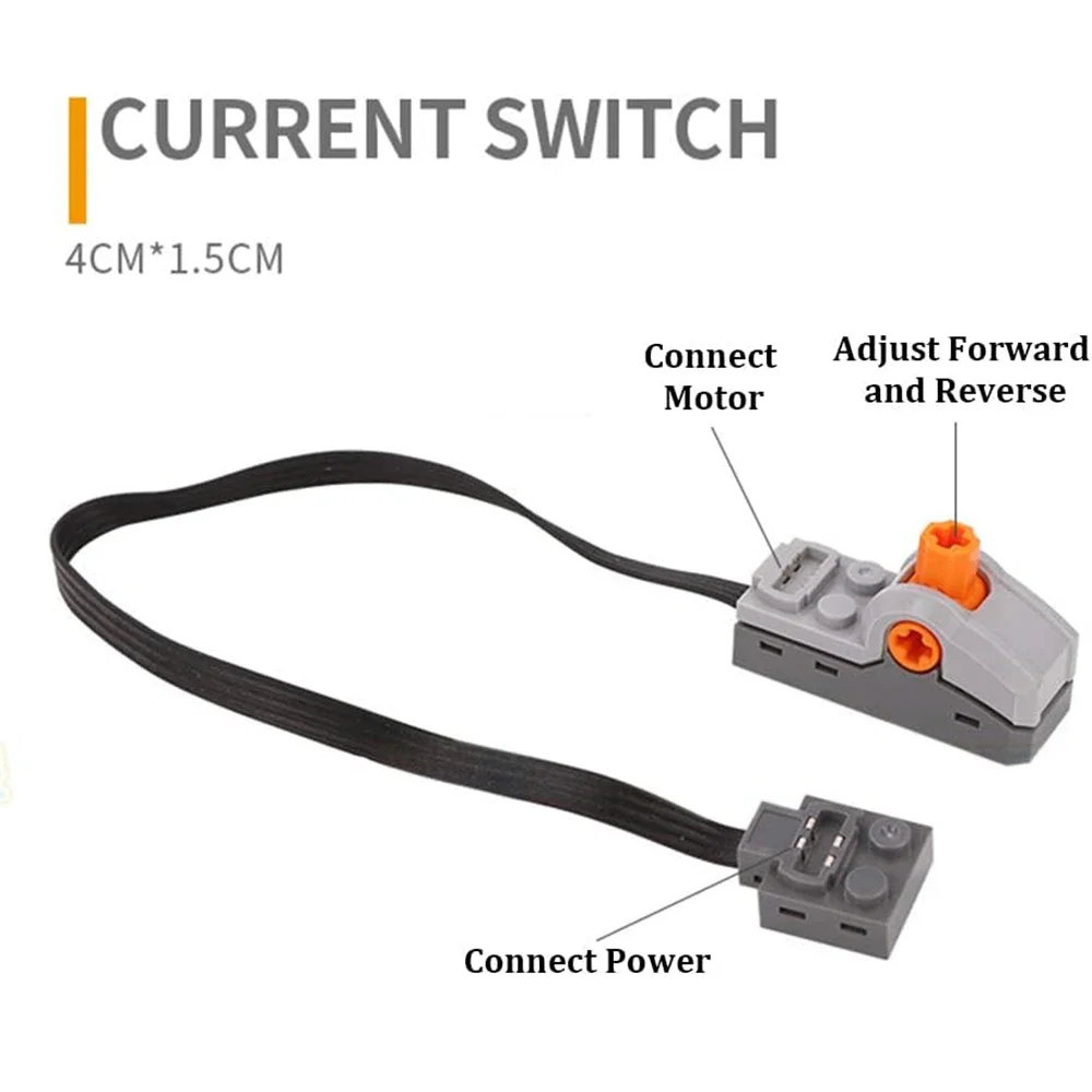 8869 Onderdelen met technische stroomfuncties Polariteitscontroleschakelaar voor MOC-bouwstenen 8869, voor LED Light Link Line 8870 en motor