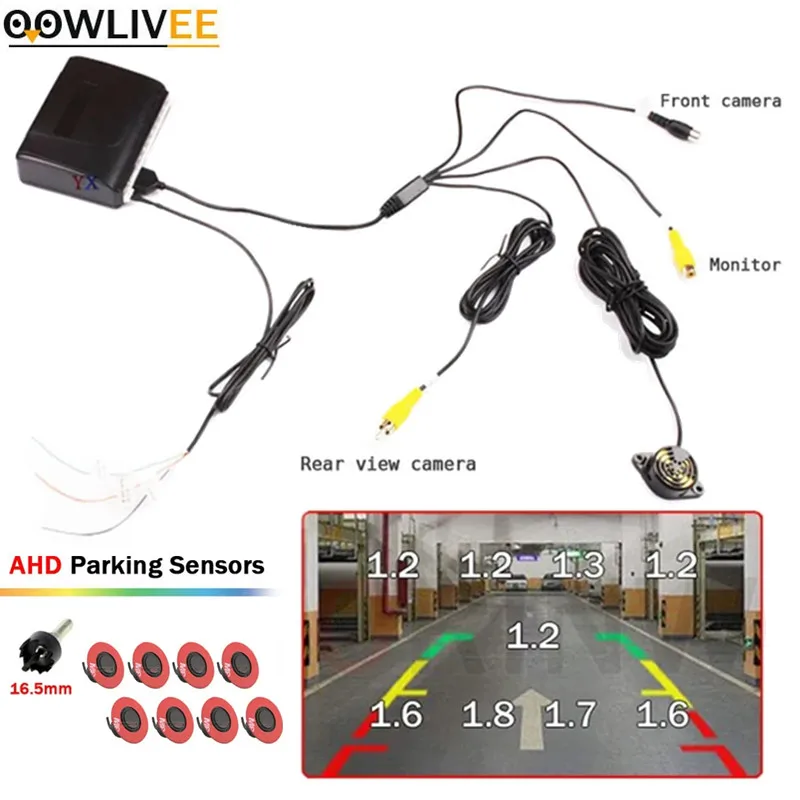 

Cars Parking Sensor Parktronic Electronic Accessories AHD Video System Reversing Front Radar Detector Devices For Camera Monitor