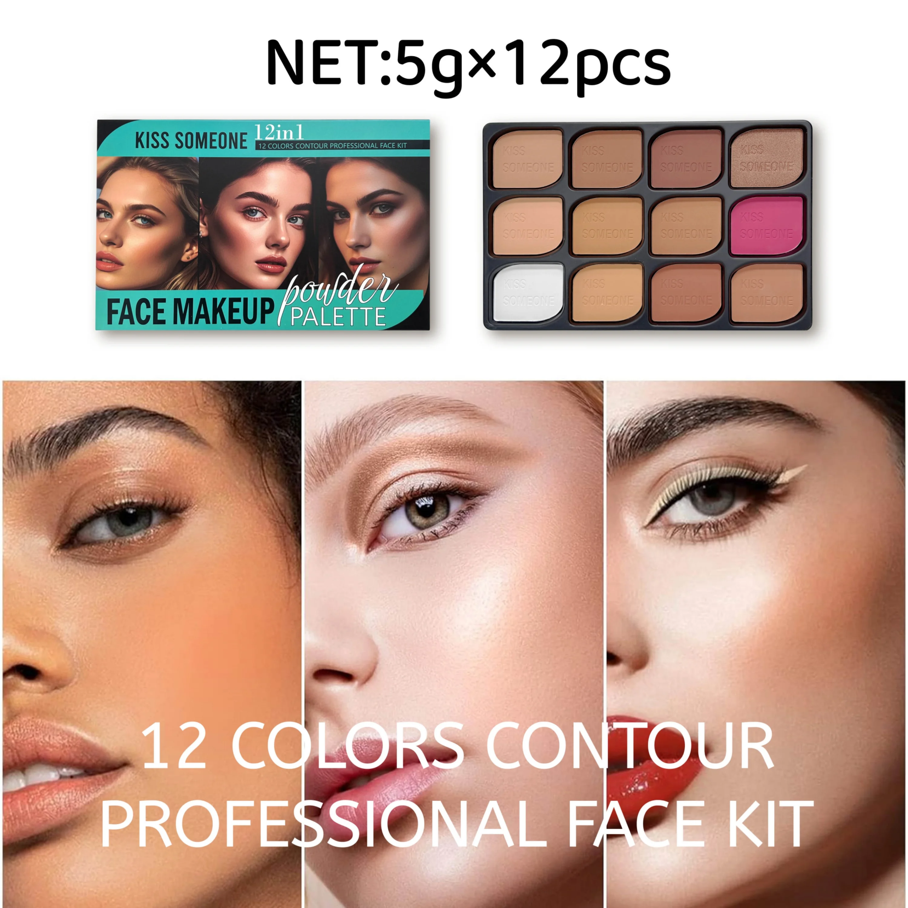 12 Colors Contour Palette,Blus - Rare Beauty Makeup Highlighter ulasan dan harga