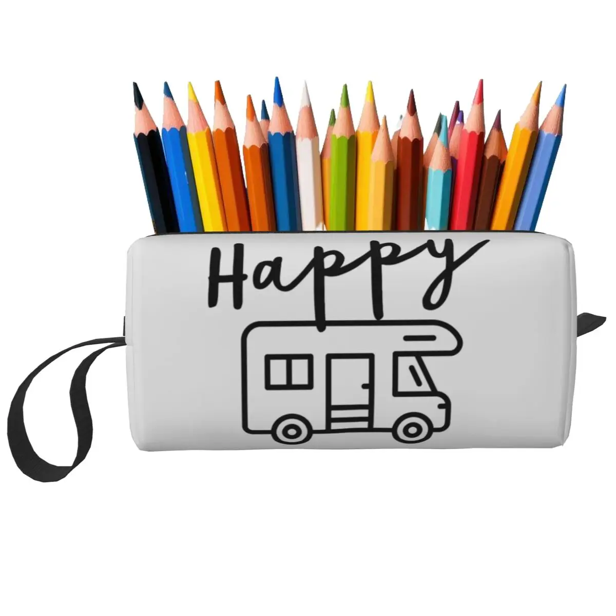 Happy Camper (RV) Makeup Bag Cosmetic Organizer Storage Dopp Kit Toiletry Cosmetic Bag for Women Beauty Travel Pencil Case