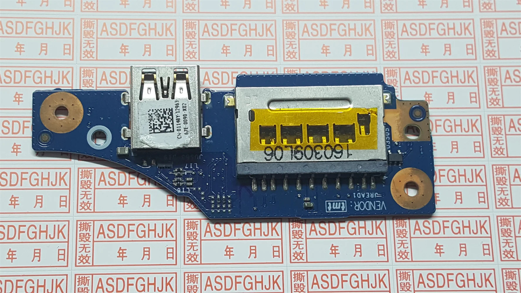 Original and applicable to Dell Inspiron 15 7567 P65F USB SD card reader 1148Y 01148Y LS-D995P
