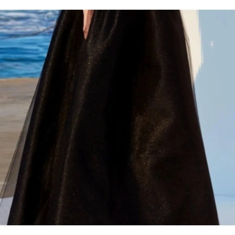 GIYSILE Customized  Black Suspender V-neck Evening Dress Fashion Female 2025 New Temperament Birthday Party Dress Zipper Back