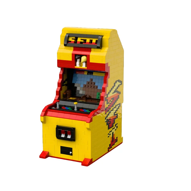 NEW 1784PCS MOC Technology Street Fighter 2 Arcade Machine Model DIY Creative Assembly Building Blocks Display Birthday Gift Set