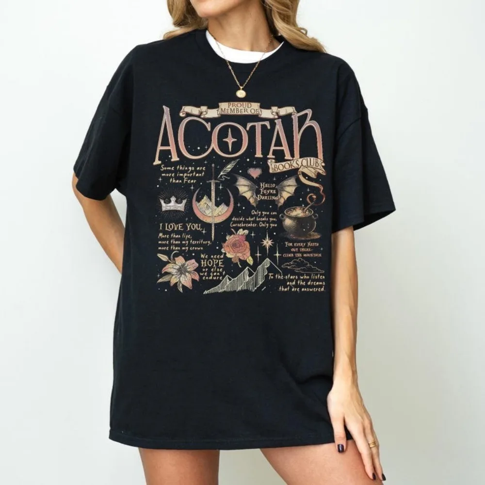 Books Club T Shirt Fantasy Book Fan Gift The Night Court Tee Women Tops Inspired Design Gift for Bookish Book Lovers Gift
