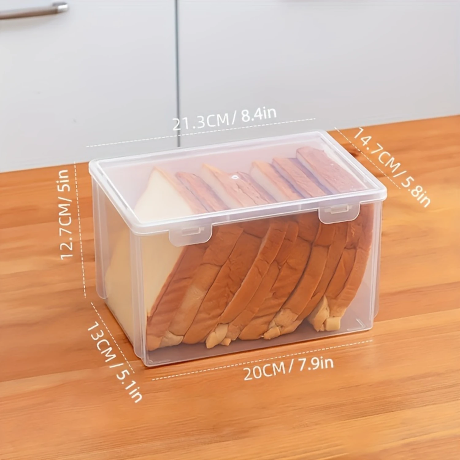 1pc Large Clear Bread Box, Fresh-Keeping Airtight  Container For Bread And Toast, Plastic Bread Keeper, Restaurant Kitchen Suppl