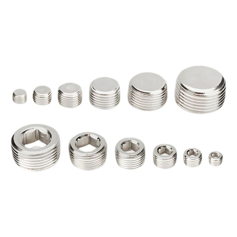 5Pcs Pneumatic Component Fitting Stainless Steel Hexagonal Oil Plug Blunt Head Plug 1/8 1/4 3/8 1/2 3/4