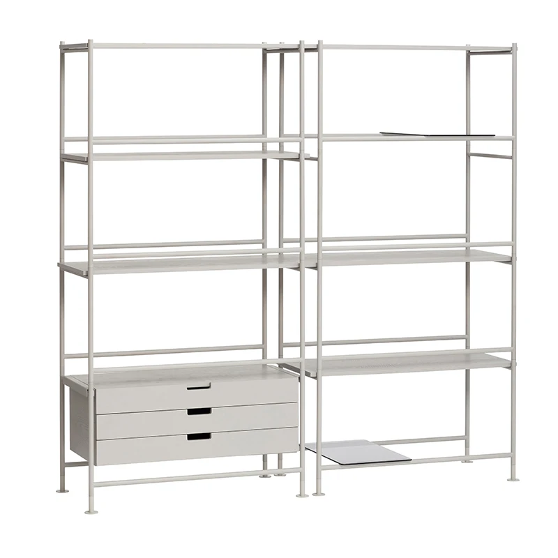 Bookcase on the floor, minimalist modern office bookshelf, iron art multi-layer, living room storage display rack