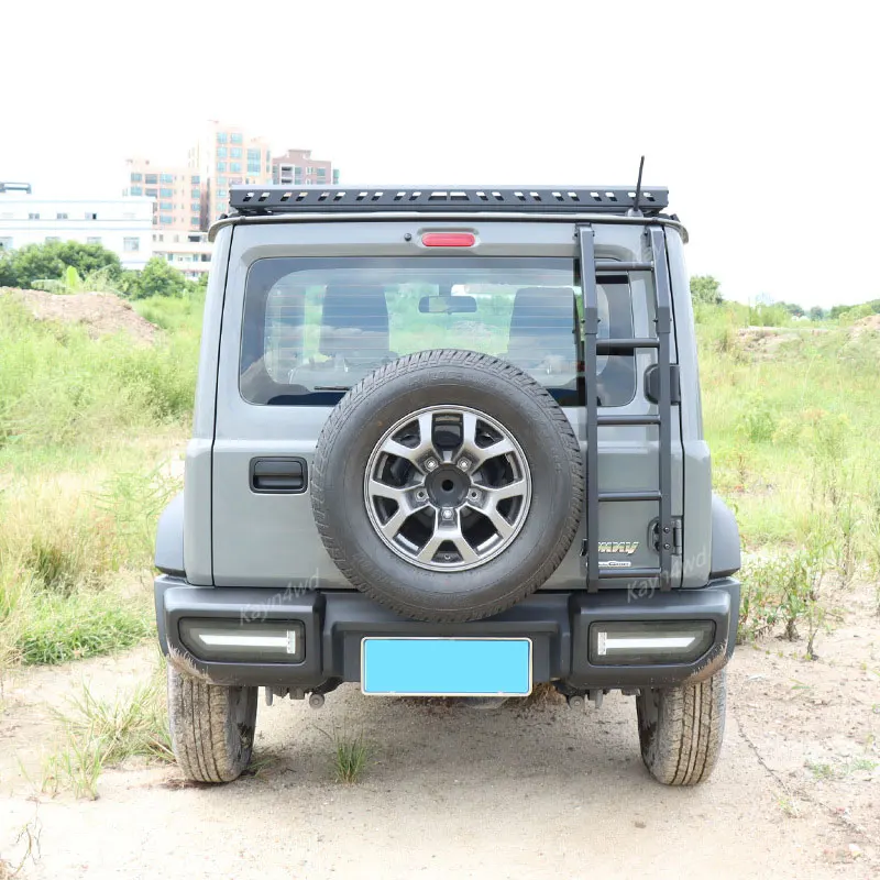 Off-Road 4x4 Accessories Aluminu Tailgate Climbing Ladder For SUZUKI Jimny JB64 JB74 Roof Climbing Expansion Luggage Rack Ladder