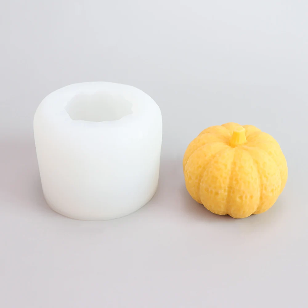 Silicone world 3D Pumpkin Candle Silicone Mold Chocolate Cake Baking Mold Resin Epoxy Aromatherapy Gypsum Handmade DIY Mold