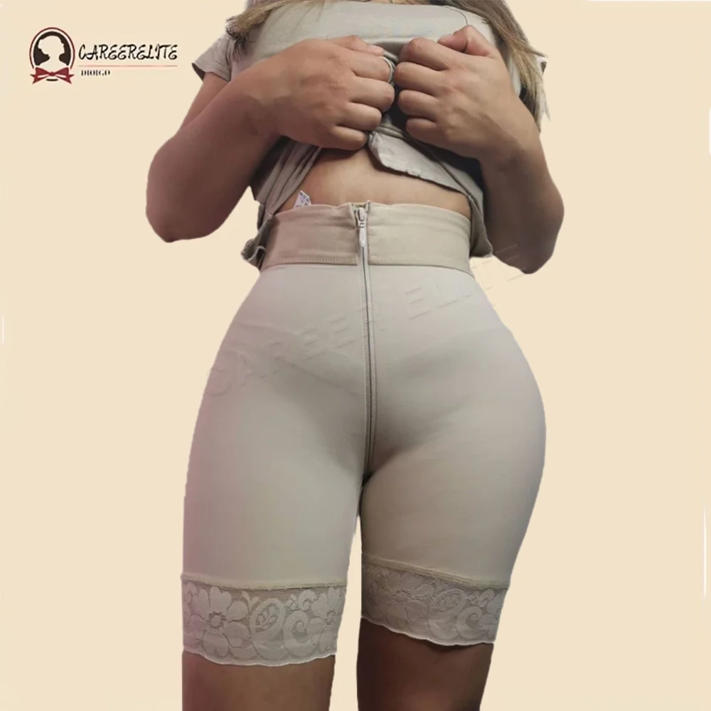 

Fajas High Compression Garment Shapewear Shorts with Zipper Hourglass Waist Post Surgery Wear Body Shaping Leggings for Women