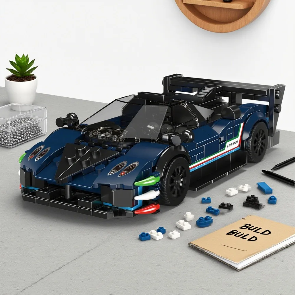 Ensemble de blocs de Construction de voiture de sport technique, Super véhicule de vitesse, modèle 447 pièces, briques de Construction, jouet de bricolage pour garçons, cadeau d'anniversaire