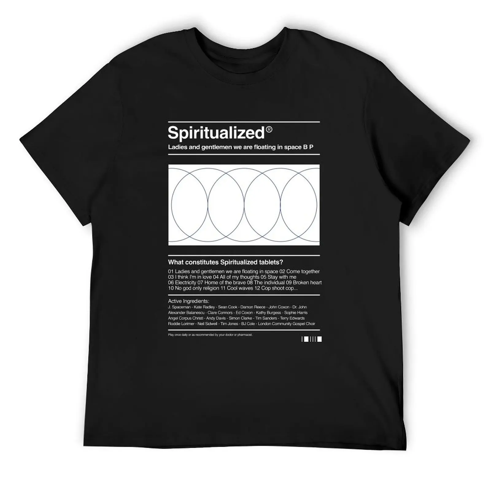 Spiritualized - Ladies and Gentlemen We Are Floating In Space Album Card (Dark) T-Shirt graphics T-shirt men