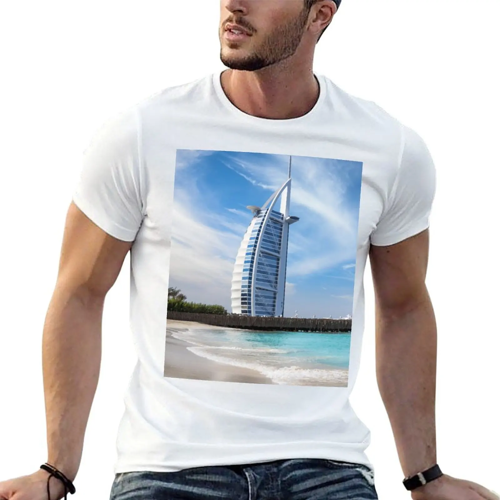 Burj Al Arab Dubai T-Shirt Casual Street Style Short Sleeve Tee