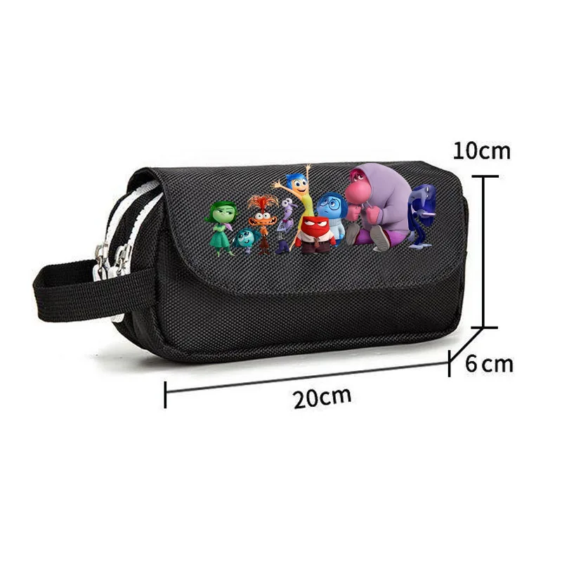 Inside Out 2 Student Stationery Bag Disney Cartoon Pencil Case Anger Joy Sadness Large Capacity Pen Pouch School Supplies Gift