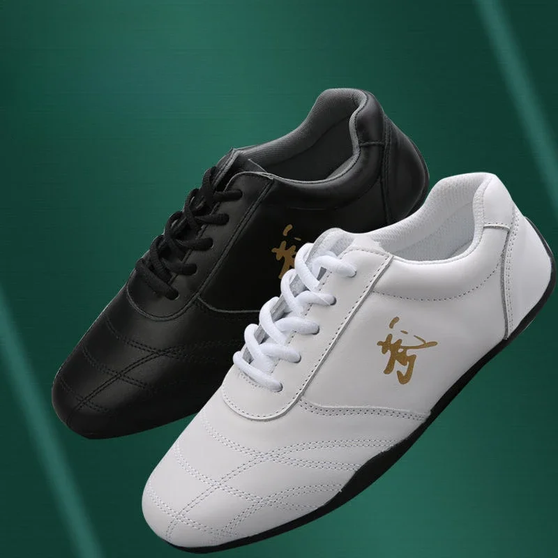 Professionelle Männer Frauen Kampfsportschuhe Schwarz Weiß Tai Chi Schuhe Paare Bequeme Leder Kung Fu Schuh Unisex Wushu Schuhe
