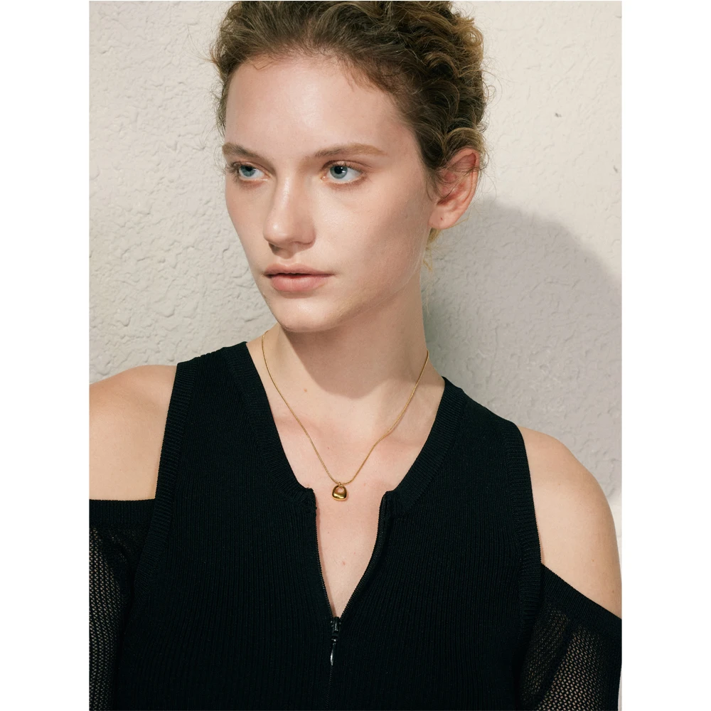 Yhpup Minimalist Stainless Steel Geometric Cute Small Bag Necklace Gold PVD Plated Fashion Pendant Jewelry for Women Wholesale