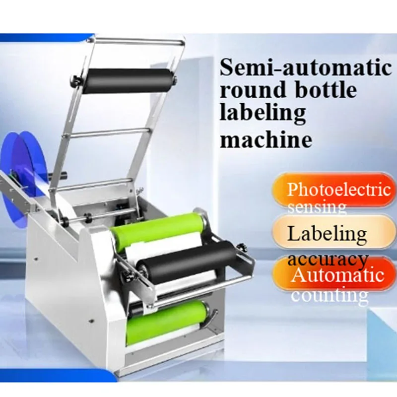 Applicatore di etichette 220V Confezionatrice manuale semiautomatica per etichettatrice per tubi di latta per bottiglie rotonde in plastica