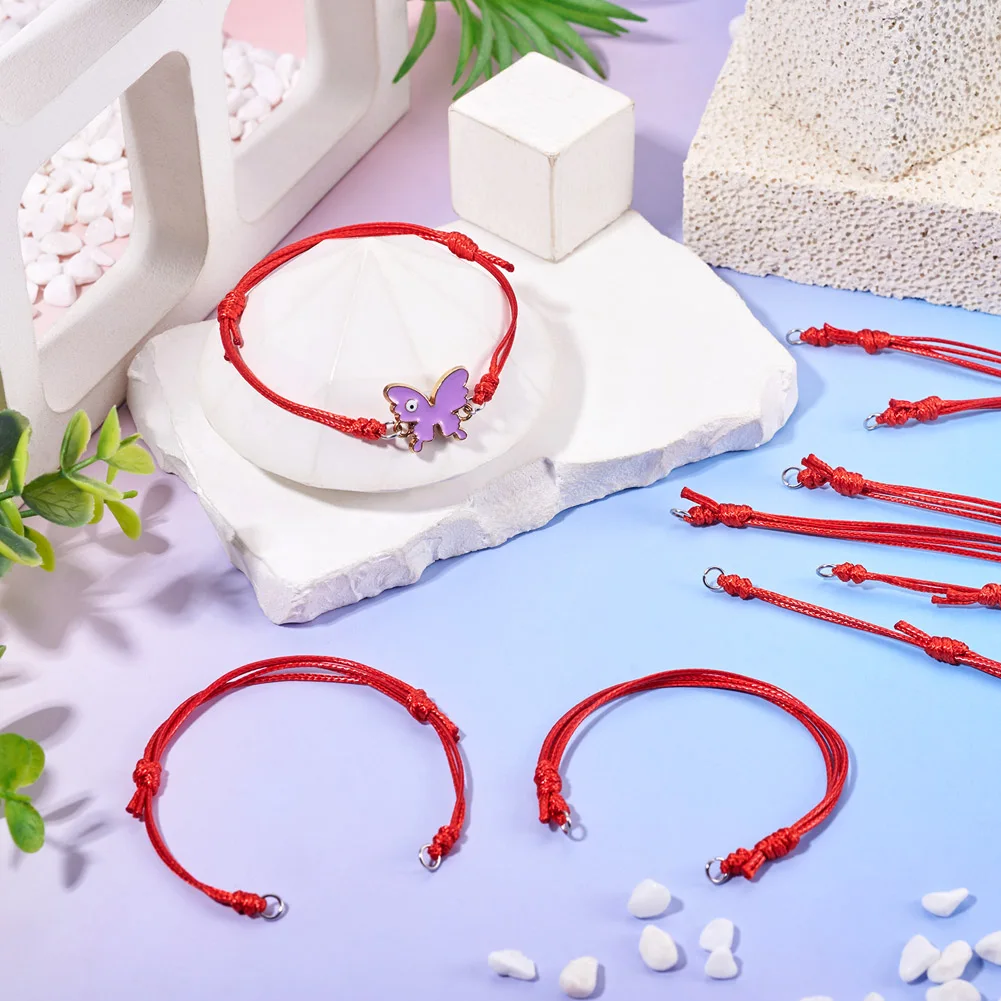 20Pcs 23.5cm Handmade Braided Bracelet Making Adjustable Waxed Polyester Cord Bracelet For DIY Jewelry Findings Gifts image 4