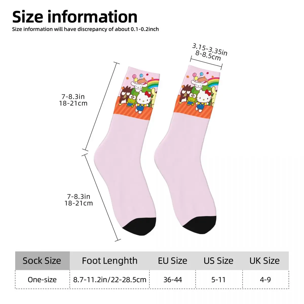 Hello Kitty And Friends-Calcetines informales para hombre, medias antideslizantes, cálidos, suaves, estampados de Halloween, para exteriores, Invierno