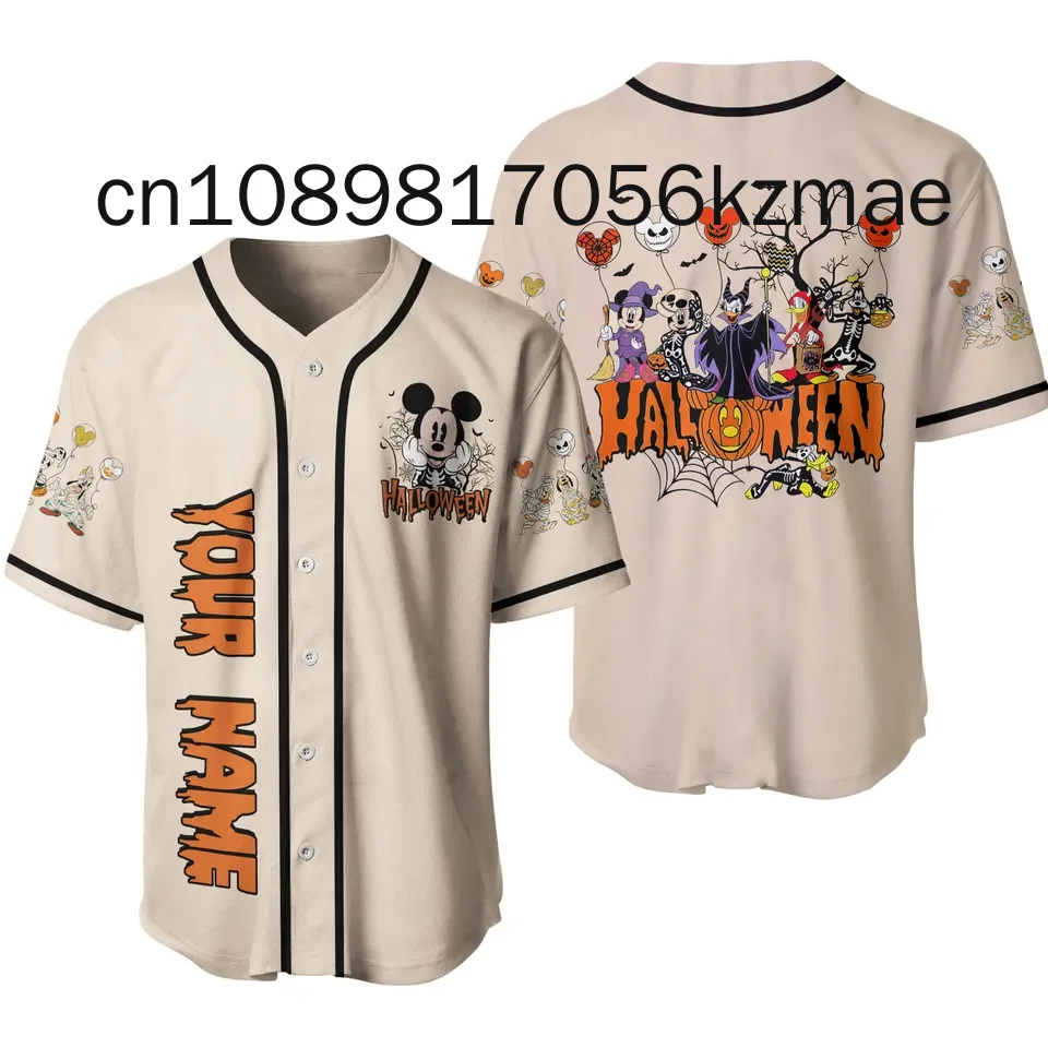 2024 New Disney Halloween Baseball Jersey Custom Streetwear Fashion Summer Men\'s And Women\'s Short Sleeve Baseball shirt