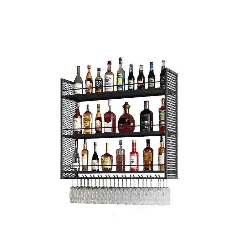 ﻿ Vinera-abrestante de Metal para vino, luces montadas en la pared, vitrina moderna nórdica, licor, hogar, Bancone Da Bar, muebles